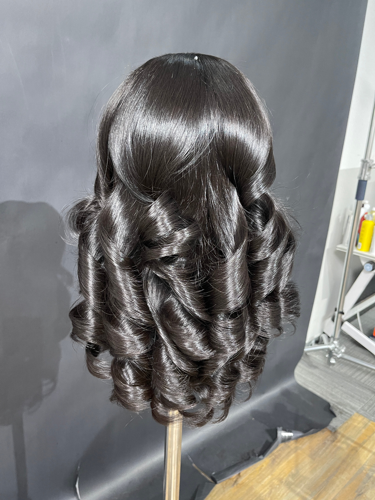 Curled unit, back view